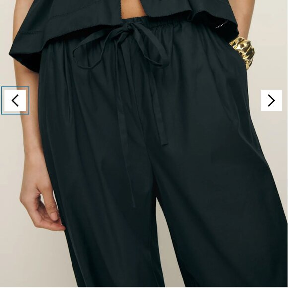 Reformation Micah Poplin Pant Black - Size XS - Picture 2 of 3